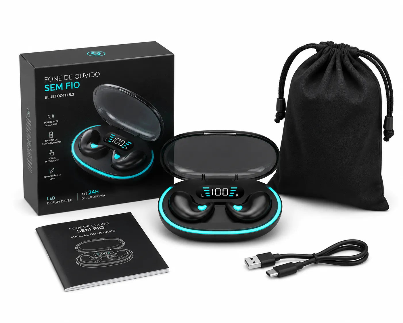 Fone Bluetooth Xiaomi 5.3 EarFit Pró A Prova D´agua Atividade Física Gamer Musicas
