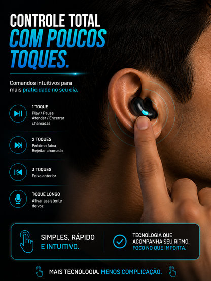 Fone Bluetooth Xiaomi 5.3 EarFit Pró A Prova D´agua Atividade Física Gamer Musicas