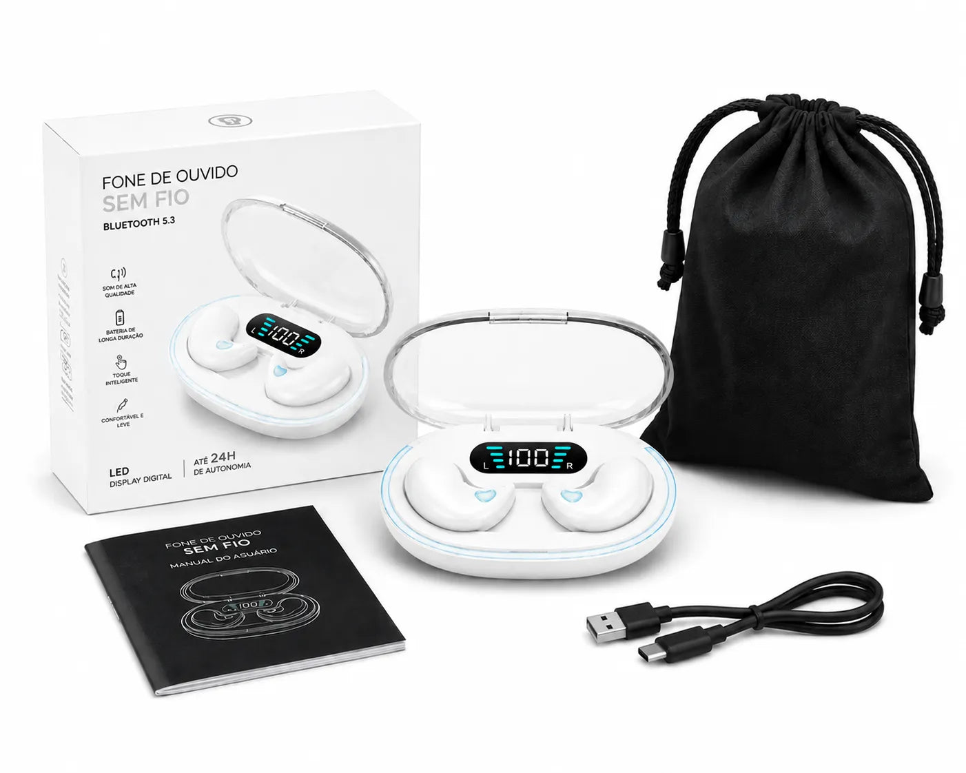 Fone Bluetooth Xiaomi 5.3 EarFit Pró A Prova D´agua Atividade Física Gamer Musicas
