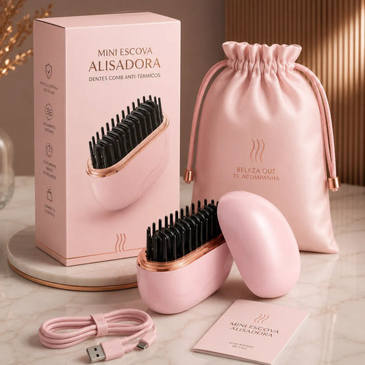 Lançamento Mini Alisador Portátil Recarregável com Revestimento Anti-Queimaduras Sem Fio Carregamento USB-C 2026