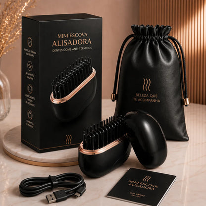 Lançamento Mini Alisador Portátil Recarregável com Revestimento Anti-Queimaduras Sem Fio Carregamento USB-C 2026
