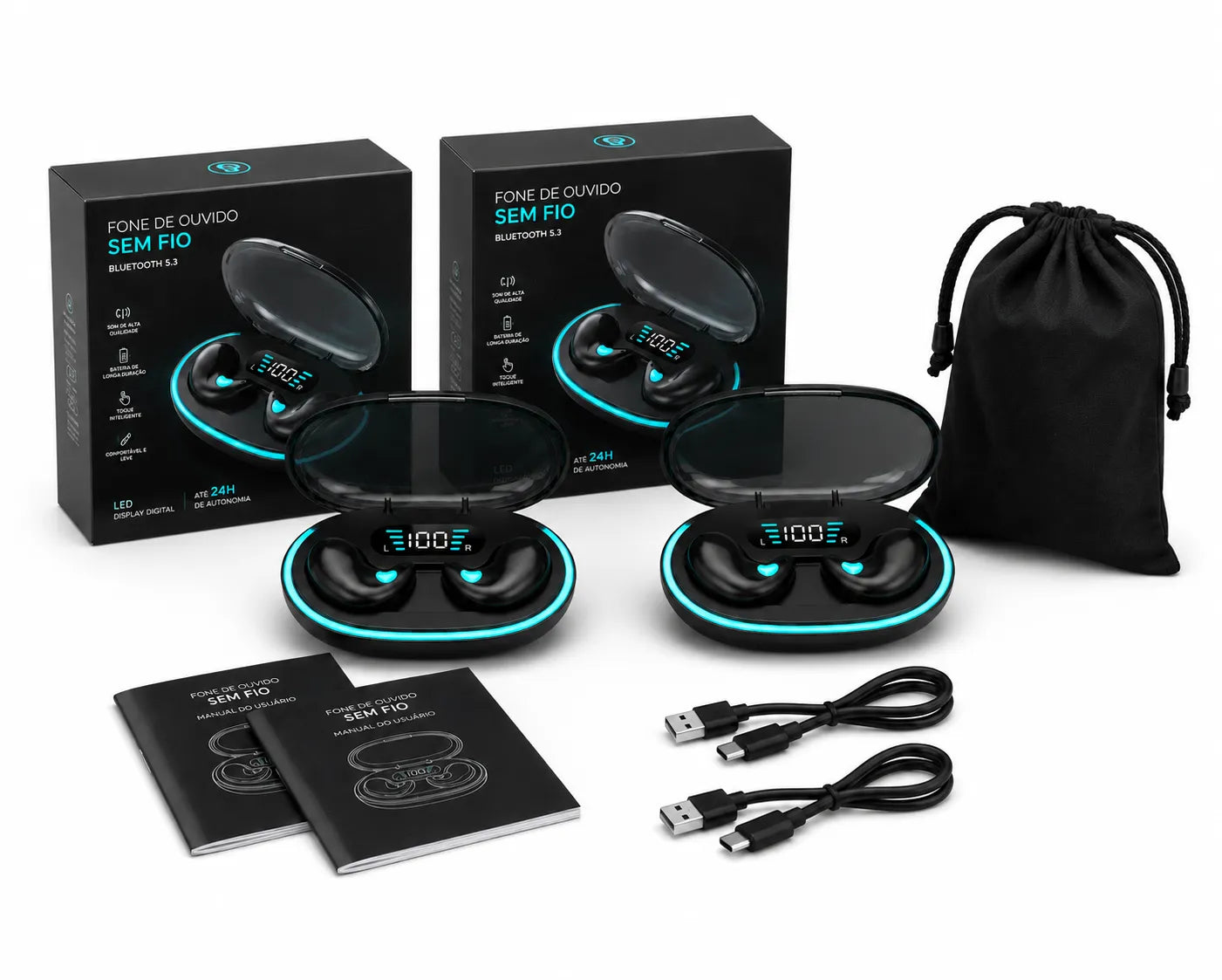 Fone Bluetooth Xiaomi 5.3 EarFit Pró A Prova D´agua Atividade Física Gamer Musicas