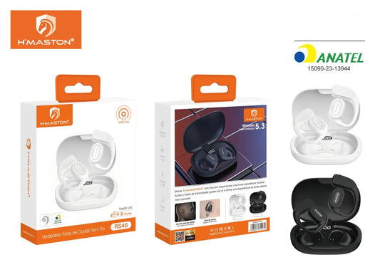 H'maston RS45 Fones de Ouvido Esportivos Bluetooth 5.3 com LED