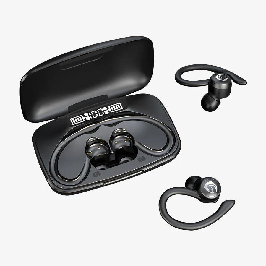 H'Maston RS55 Fone Bluetooth 5.3 com LED para Corrida com Gancho
