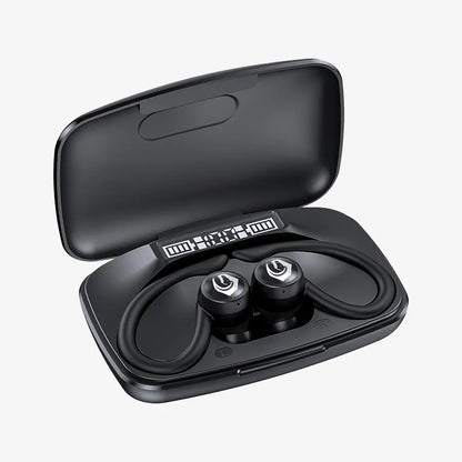 H'Maston RS55 Fone Bluetooth 5.3 com LED para Corrida com Gancho