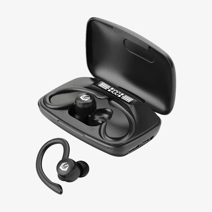 H'Maston RS55 Fone Bluetooth 5.3 com LED para Corrida com Gancho