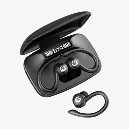 H'Maston RS55 Fone Bluetooth 5.3 com LED para Corrida com Gancho