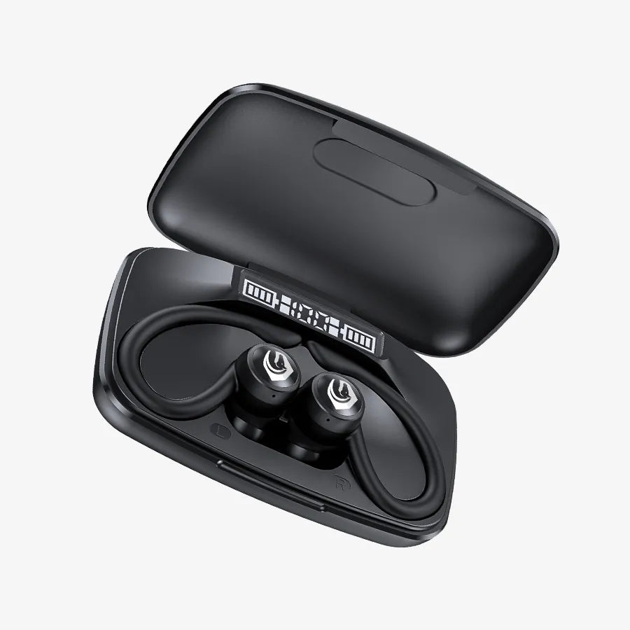 H'Maston RS55 Fone Bluetooth 5.3 com LED para Corrida com Gancho