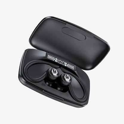 H'Maston RS55 Fone Bluetooth 5.3 com LED para Corrida com Gancho