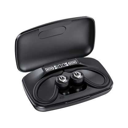H'Maston RS55 Fone Bluetooth 5.3 com LED para Corrida com Gancho