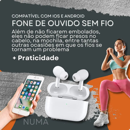 Fone Bluetooth 5.3 Android IOS A Prova D'agua